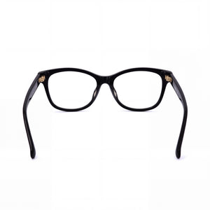 MaxMara MM5032-F Rectangle Eyeglasses Men — side view, Black Plastic temples