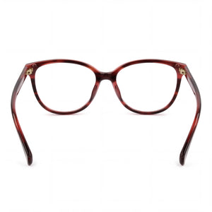 MaxMara MM5055 Cat Eye Eyeglasses Women — side view, Red Pantographed Plastic temples
