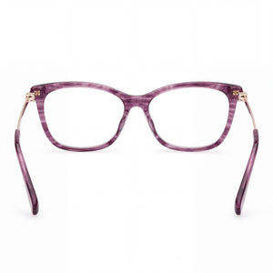 MaxMara MM5070 Rectangle Eyeglasses Women — side view, Violet Acetate temples