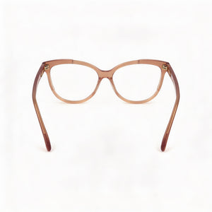 MaxMara MM5093 Cat Eye Eyeglasses Women — side view, Beige Acetate temples