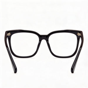 MaxMara MM5095 Square Eyeglasses Women — side view, Black Plastic temples