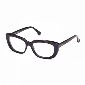 MaxMara Mm5114 Shiny Black Rectangle Eyeglasses for Women, Black frame