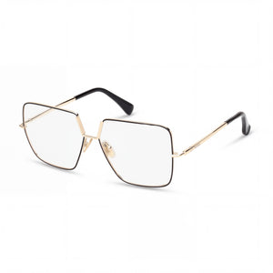 MaxMara MM5120 Shiny Black, Pale Gold Square Eyeglasses for Women, Metal frame