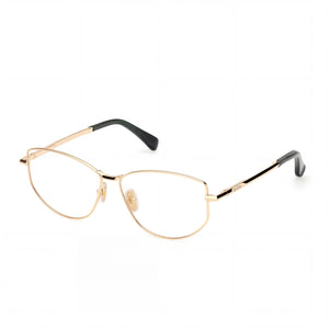 MaxMara Mm5153 Gold Rectangle Eyeglasses for Women, Metal frame