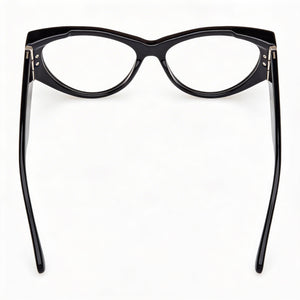 MaxMara Mm5174 Cat Eye Eyeglasses Women — side view, Black Plastic temples