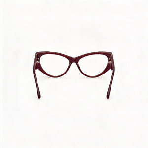 MaxMara MM5174 Cat Eye Eyeglasses Unisex — side view, Red Plastic temples