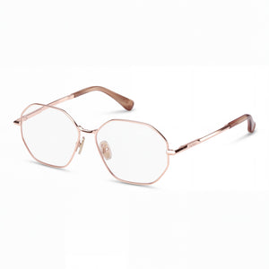 MaxMara Mm5207 Gold Geometric Eyeglasses for Women, Metal frame