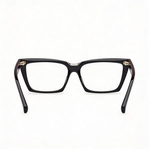 MaxMara MM5180 Rectangle Eyeglasses Unisex — side view, Black Plastic temples