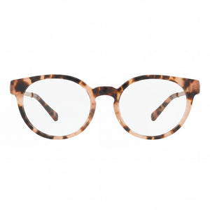 Michael Kors Fashion Michael KORS Outwear Round Eyeglasses for Women — front view, Plastic