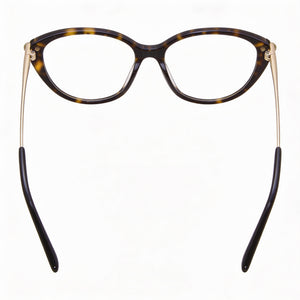 Michael Kors MK 4098BU Cat Eye Eyeglasses Unisex — side view, Havana Acetate temples
