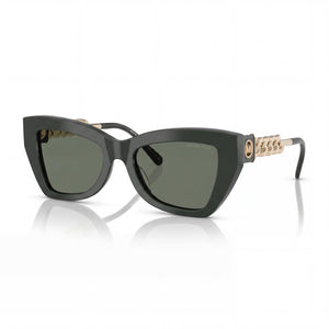Michael Kors Mk2205 Green Rectangle Sunglasses for Women, Brown Gradient lens