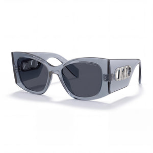 Michael Kors MK2244U Gray Square Sunglasses for Women, Blue Grey Solid lens