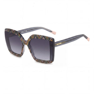 M Missoni 0186/S Green Rectangle Sunglasses for Women, Grey Pattern Green lens