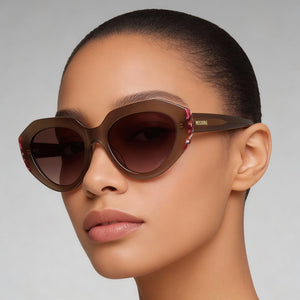Missoni Oval Sunglasses Women — side view, Non-Polarized Pink Doubleshade lens
