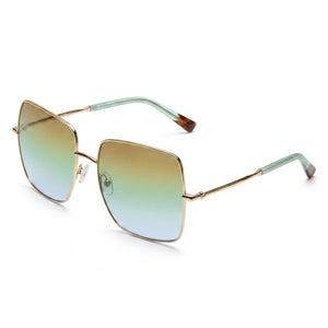 Missoni Classic Gold Brown Rectangle Sunglasses for Women, Gold lens