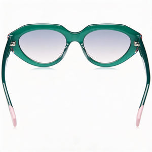 Missoni Rectangle Sunglasses Women — side view, Non-Polarized Green Pink lens