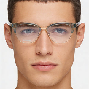 Missoni Mis 0012 Square Eyeglasses Men — side view, Horn Turquoise Metal temples