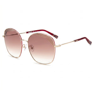 Missoni Mis 0014/S Gold Round Sunglasses for Women, Red Shaded lens