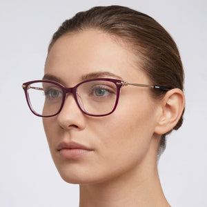 Missoni MIS 0058 Rectangle Eyeglasses Women — side view, Red Acetate temples