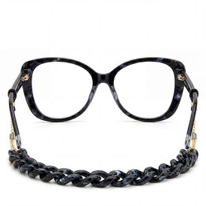Missoni Mis 0093/N Cat Eye Eyeglasses Women — side view, Black Acetate temples