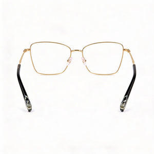Missoni MIS 0099 Rectangle Eyeglasses Women — side view, Gold Stainless Steel temples