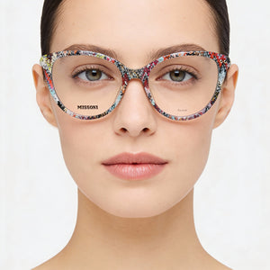 Missoni MIS 0109 Cat Eye Eyeglasses Women — side view, Havana Acetate temples