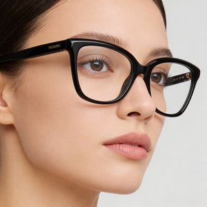 Missoni MIS 0116 Square Eyeglasses Women — side view, Black Acetate temples