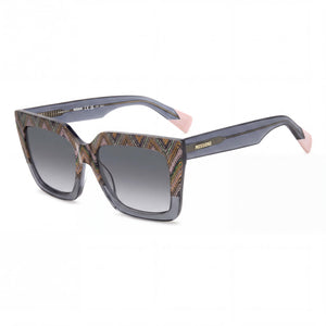 Missoni MIS 0147/S Gray Square Sunglasses Unisex, Dark Grey Shaded lens