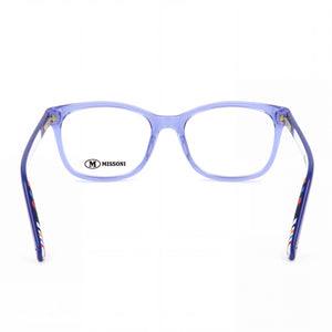 Missoni MMI 0008 PJP Rectangle Eyeglasses Women — side view, Blue Plastic temples