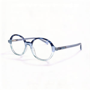 Missoni MMI 0012 Blue Round Eyeglasses for Women, Acetate frame