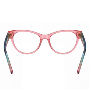 Missoni MMI 0097 Cat Eye Eyeglasses Women — side view, Pink Acetate temples