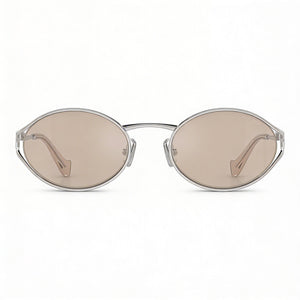 Miu Miu 0MU 52YS Oval Sunglasses for Women — front view, Metal frame