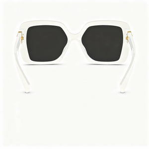 Miu Miu Modern Square Sunglasses Unisex — side view, Grey lens