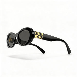 Miu Miu Sports Oval Sunglasses for Women — front view, Plastic frame