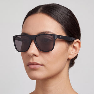 Montblanc MB0298S Square Sunglasses Women — side view, Non-Polarized Black lens