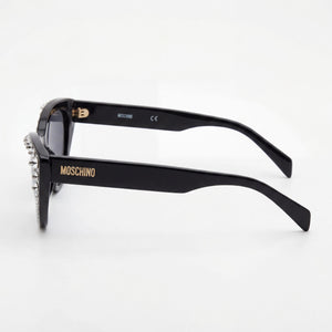 Moschino Casual Cat Eye Sunglasses Women — side view, Black lens