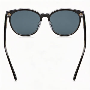 Moschino Casual Oval Sunglasses Women — side view, Non-Polarized Gray lens