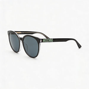 Moschino Casual Rectangle Sunglasses Women — side view, Non-Polarized Gray lens