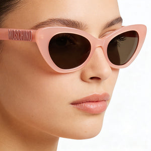Moschino Casual Cat Eye Sunglasses for Women — interior view, Non-Polarized lens detail