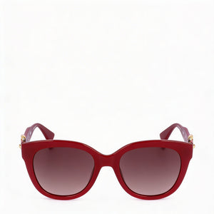 Moschino Casual Rectangle Sunglasses Women — side view, Non-Polarized Brown Shaded lens