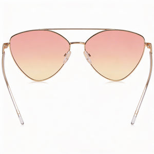 Moschino Oval Sunglasses Women — side view, Non-Polarized Red lens