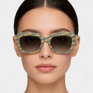 Moschino Green Sunglasses Women — lifestyle wear, city streets and open-air cafes
