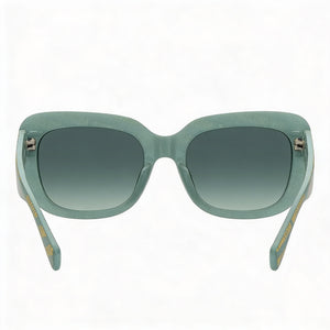 Moschino Rectangle Sunglasses Women — side view, Non-Polarized Green Pattern lens