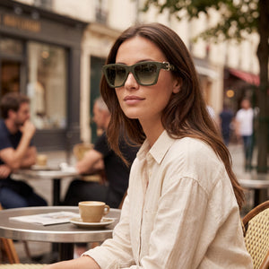 Moschino Green Sunglasses Women — outdoor wear, Military Green Non-Polarized lens