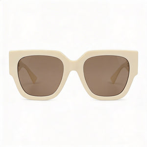 Moschino Metal Trim Square Sunglasses for Women — front view, Acetate frame