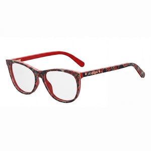 Moschino MOL524 Red Square Eyeglasses for Women, Acetate frame