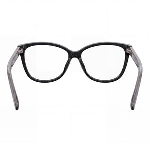 Moschino MOL546 Rectangle Eyeglasses Women — side view, Black Plastic temples