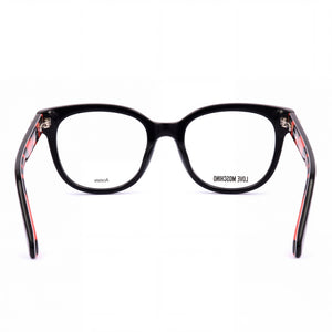 Moschino MOL599 Oval Eyeglasses for Women — interior view, Acetate frame detail