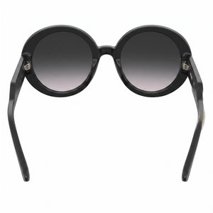 Moschino Mos125/S Round Sunglasses Women — side view, Non-Polarized Dark Grey Shaded lens