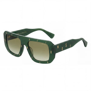 Moschino Mos129/s Green Rectangle Sunglasses for Women, Green Shadow lens